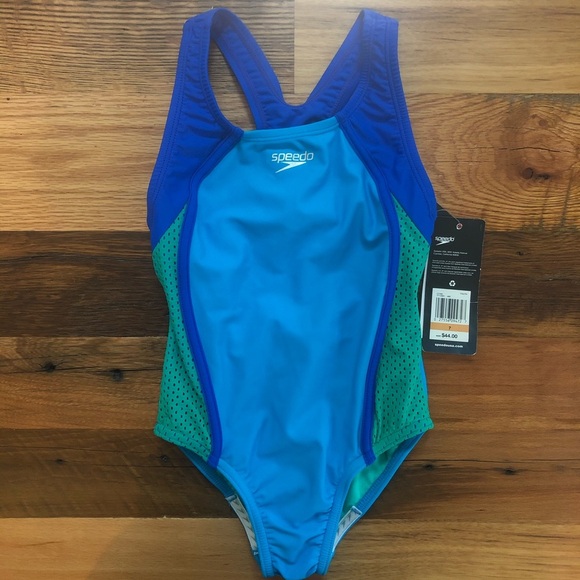 NWT, Speedo One Piece Bathing Suit, Size 7 Girls - Picture 1 of 6